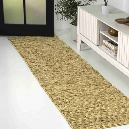 Jonathan Y Griffin Rustic Farmhouse Woven Jute Solid Natural 2 ft. x 8 ft. Runner Rug NRF201A-28