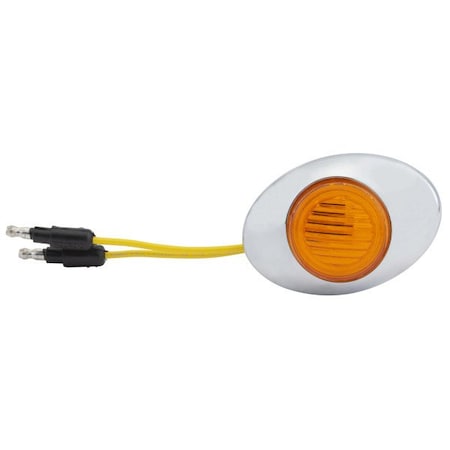 Grote Lighting M3 Series LED Clearance Marker Lights, Amber, Oval, Chrome, Polycarbonate,  45773