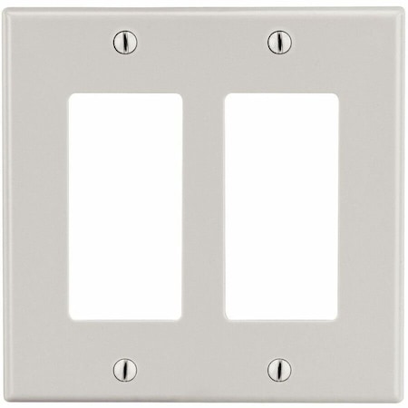 Hubbell Wiring Device-Kellems Wallplate, 2-Gang, 2) Decorator, Light Almond P262LA