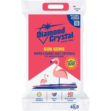 Diamond Crystal Sun Gems Water Softener Salt Crystal 40 lb, 63PK 100012436