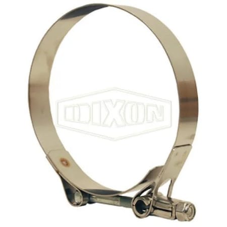 Dixon Heavy Duty T-Bolt Clamp, 5-1/4 to 5-9/16 in Nominal, 0.04 in Thick, 300 SS, Domestic HTBC550
