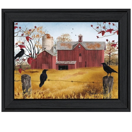 Homeroots Autumn Gold 4 Black Framed Print Wall Art 406294