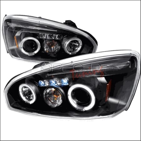 Overtime Halo LED Projector Headlight for 04 to 08 Chevrolet Malibu, Black - 16 x 23 x 24 in. OV516193