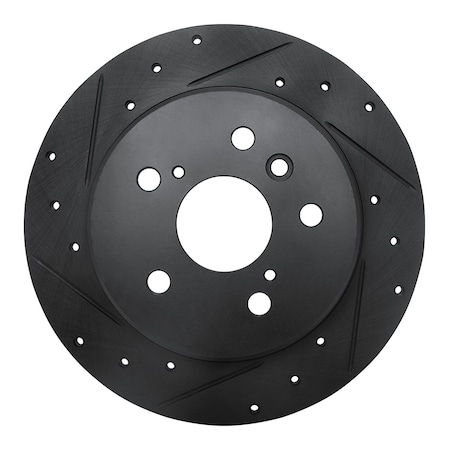 Dynamic Friction Co DFC Brake Rotor - Drilled and Slotted - Black 633-76114L