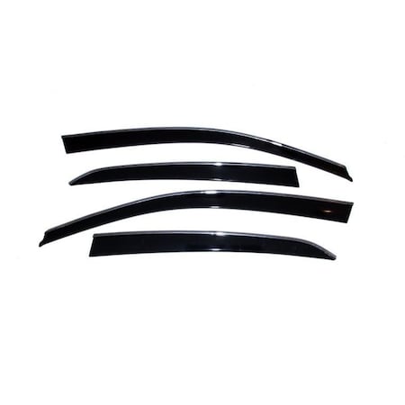 Ventshade Rainguards, Low Profile, Tape-On, Smoke, Acrylic, Set Of 4, With Chrome Trim 794020