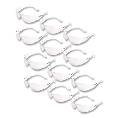Mcr Safety Safety Glasses, Anti-Scratch, Clear Lens, Clear Frame, Frameless, 12 PK CL110