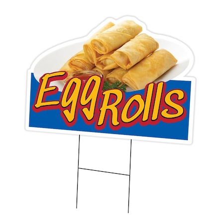 Signmission Egg Rolls Die Cut Yard Sign & Stake outdoor plastic coroplast window, C-DC-1216-Egg Rolls19 C-DC-1216-Egg Rolls19