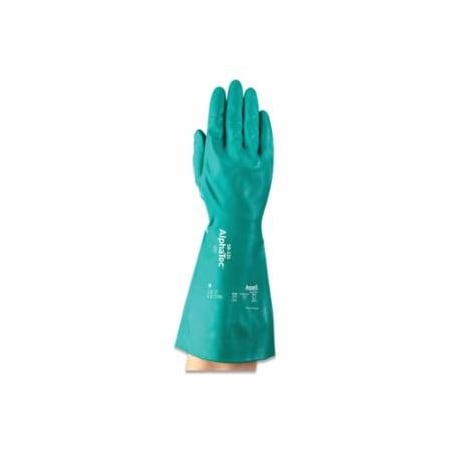 Alphatec 58-335 AQUADRI, Heavy-Duty Nitrile Gloves, Gauntlet Cuff, Soft Foam Lining, Size 11, Green 012-58-335-7