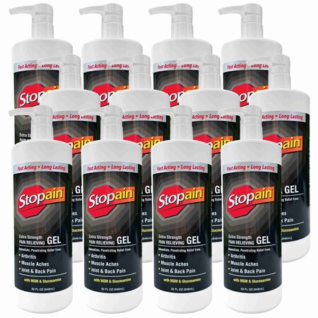 Stopain Extra Strength Topical Pain Relief, 8% Menthol, 32oz Gel Pump, 12PK 5-880-006
