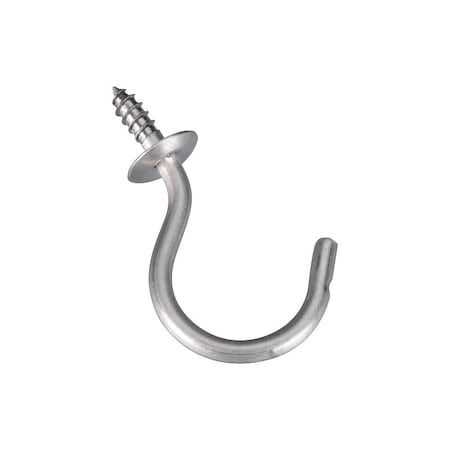 National Hardware Cup Hook, 1-1/2 in L, Stainless Steel, 2PK N348-458