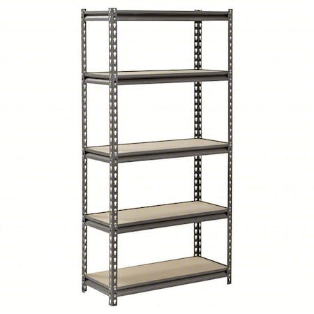 Muscle Rack Boltless Shelving, 60 in H, 30 in W, 12 in D, Silver, 5 Shelves UR301260PB5P-SV