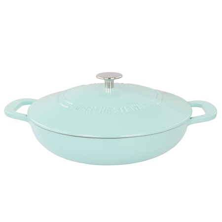 Martha Stewart 3.5 Quart Enameled Cast Iron Braiser in Blue with Self Basting Lid 137461.02