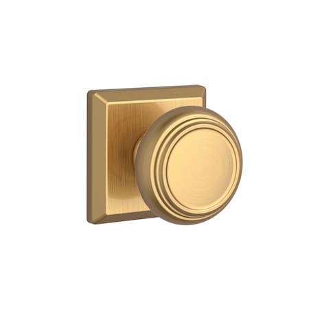 Baldwin Passage Traditional Knob and Traditional Square Rose with 6AL Latch and Dual Strike Lifetime PSTRATSR044