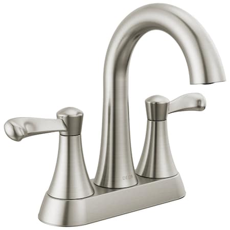 Delta Esato Two Handle Centerset Bathroom Faucet In Spotshield Brushed Nickel 25897LF-SP