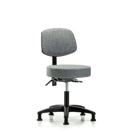 Blue Ridge Ergonomics Desk Stool, Fabric, Bk, Tilt Glides, Gry BR-FDHST-RG-T1-RG-F44