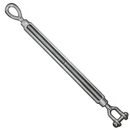Hyw Products Drop Forged Hot Dipped Galvanized Steel Turnbuckle 1/2in x 12in Eye/Jaw 1011212