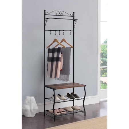 Standalone Hallway Rack - Black, 69 x 24 x 14 in. ST3005242