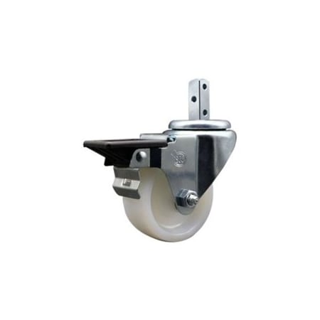 Service Caster 3'' Nylon Wheel Swivel 3/4'' Square Stem Caster with Brake SCC-SQ20S314-NYS-PLB-34