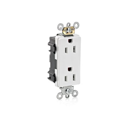 Leviton Commercial Grade Decora Receptacle, 15 Amp, 125 Volt MT162-W