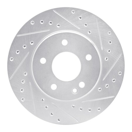 Dynamic Friction Co DFC Brake Rotor - Drilled and Slotted - Silver 631-63000R