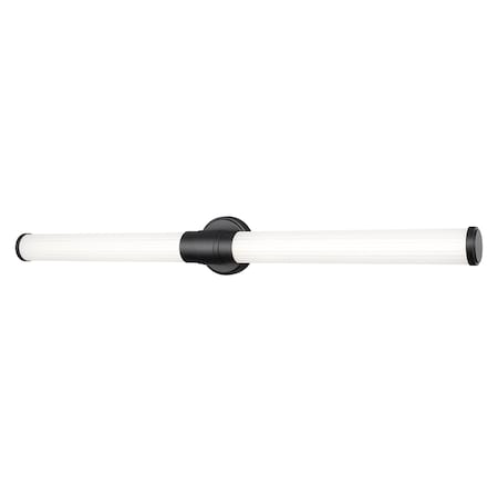 Z-Lite Warwick 1 Light Vanity, Matte Black/Opal White, 40.25 In W x 4.75 In H 1020-40W-MB-LED