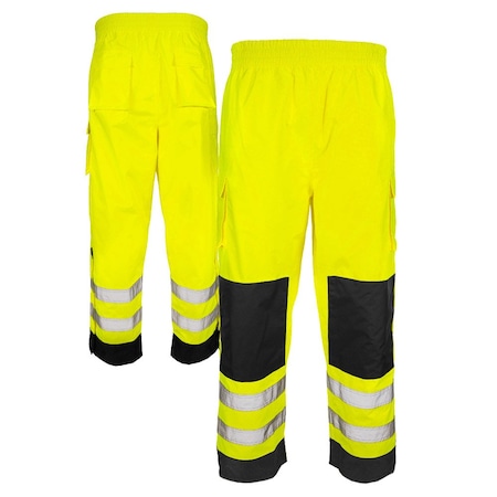 Dome75 DYNAMIC Series Rain Tamer HiVis Class E Rain Pant, HiVis Yellow, LG/XL DRP3452