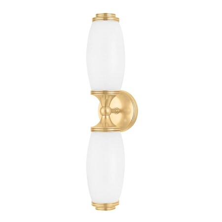 Hudson Valley Lighting Brooke 2 Light Wall Sconce 4.5 In. Aged Brass 1682-AGB