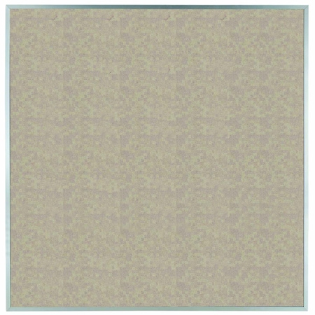 Aarco VIC Cork Bulletin Board w/ a Clear Satin Anodized Al Frame, Blanched Almond 48''Hx48''W DW4848186