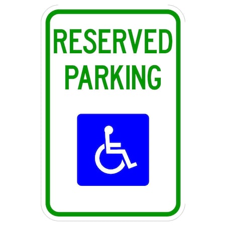 Sign Solutions Usa Parking Sign, 12 in W, Aluminum Sign, White DCS10DWT1218CUS00070