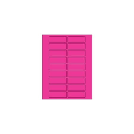 Bubblefast 3 x 1'' Fluorescent Pink Rectangle Laser Labels-20 Labels per Sheet BFLL174PK