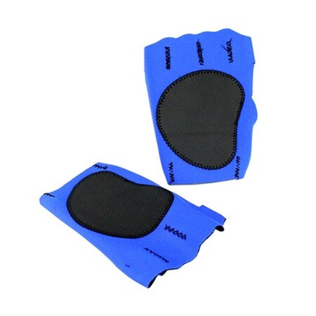 Shelter Perrini Blue Fingerless Sport Gloves with Cloth Tie Wrist Strap- Small 9433-S