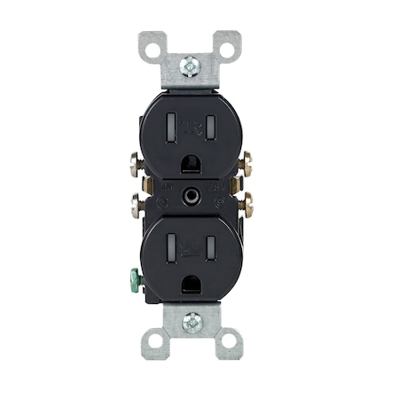 Leviton 15 amps 125 V Duplex Black Outlet 5-15R T5320-E