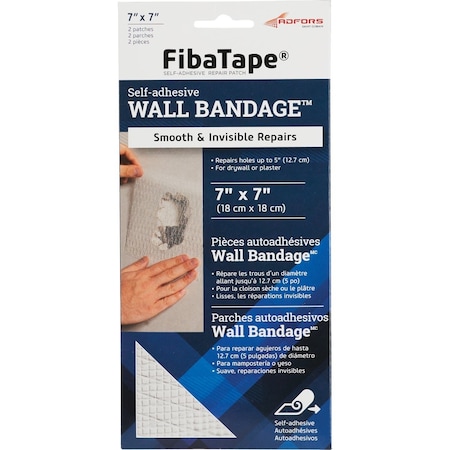 Adfors Wall Bandage 7'' x 7'' Self-Adhesive Drywall Patch, 2PK FDW6570-U