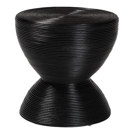 Bali & Pari Tokyo Laminated Natural Rattan Side Table, Black 259-14298-ZORO