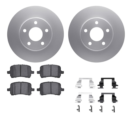 Dynamic Friction Co DFC GEOSPEC Coated Rotors with 5000 Brake Pads - Ceramic and Hardware 4512-47073