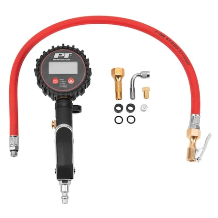 Performance Tool Heavy Duty Digital Tire Inflator, 0-150 PSI Gauge, Brass Air Chucks, 20" Hose M526