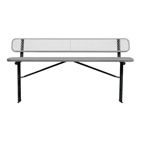Leisure Craft Bench/Back, Ingroud Mount, 8ft., Granite B8WBIG-GRANITE