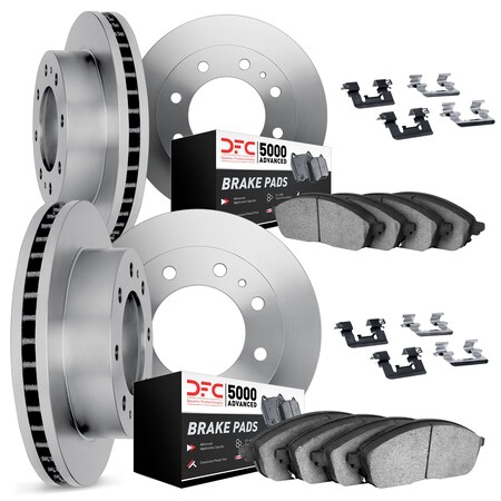 Dynamic Friction Co DFC Brake Rotor with 5000 Brake Pads and Hardware Kit 6514-40006
