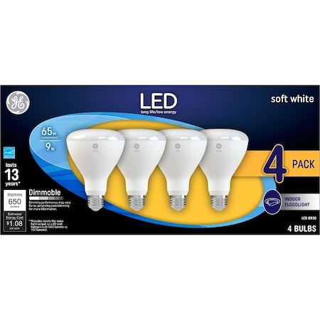 Ge BULB LT FLOOD LED BR30 SW 65W, 4PK 93129768