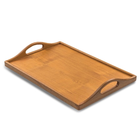 Homeroots 19in Brown Teak Handmade Serving Tray 475990