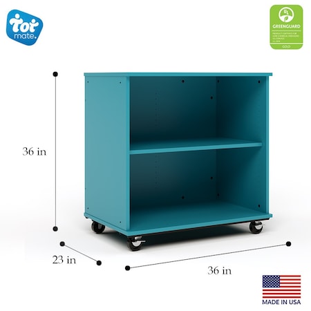 Tot Mate Mobile Wood Cabinet, Ocean, 36 in W x 36 in L x 36 in H x 23 in D TMM512A.M0060