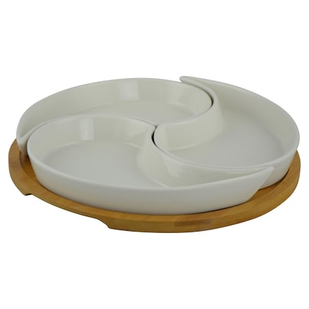 Fastfood 12 in. Round 3-Sectioned Bowl FA3257991