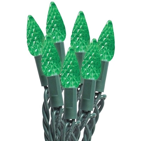 Santas Forest String Lights, LED, C6, Green, 50 Ct 29555