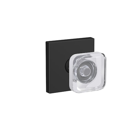 Schlage Residential Schlage Custom Kyle Glass Knob with Collins Rose Non Turning Double Dummy Pair Matte Black Finish FC172KYL622COL