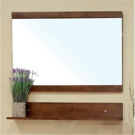 Comfortcorrect Solid wood frame mirror cabinet-Medium Walnut CO2528697