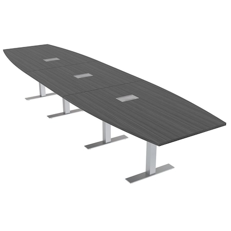 Skutchi Designs 16 Person Conference Table With Power Unit | 16' Boat Table | Harmony Series HAR-BOT-48X192-T-WA7949-ESIL
