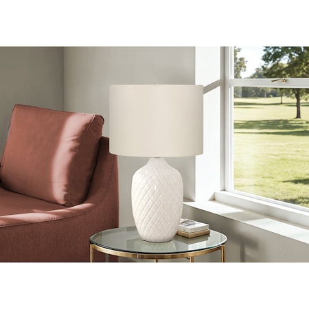 Monarch Specialties Lighting, 25 in.H, Table Lamp, Cream Ceramic, Ivory / Cream Shade, Transitional I 9707