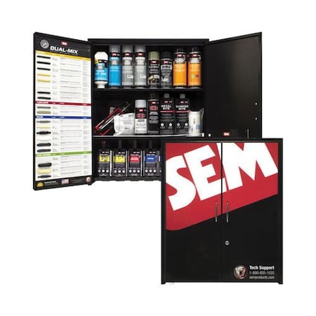 Sem Low VOC Shop Cabinet, 30 in H x 25 in W x 13 in D, Manual Door, 2 Doors, 2 Shelves 70080