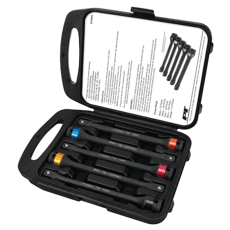 Performance Tool 5 pc. Torque Limiting Extension Set, 75-110 ft-lbs, Color Coded, Cr-Mo W32903