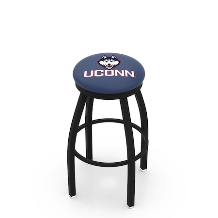 Holland Bar Stool Co 25" Blk Wrinkle Connecticut Swivel Bar Stool, Accent Ring L8B2B25ConnUn